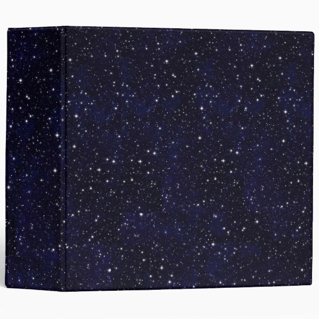 Science Deep Space Stars Universe Black Elegant 3 Ring Binder (Front/Spine)