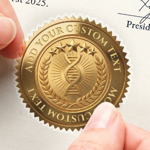 Science DNA Research Award Custom 3D Foil Gold Sticker