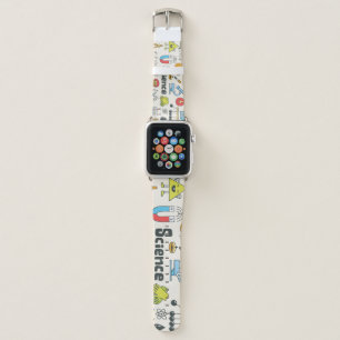Science Doodles: Hand-Drawn School Set. Apple Watch Band