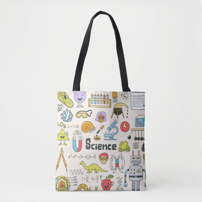 Science Doodles: Hand-Drawn School Set. Tote Bag (Front)