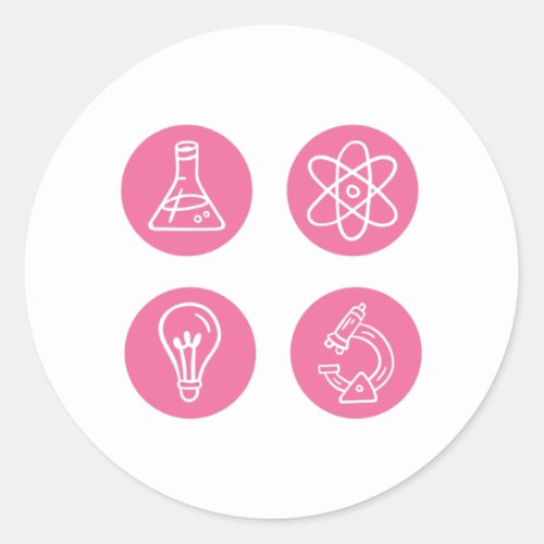Science Elements Items Classic Round Sticker