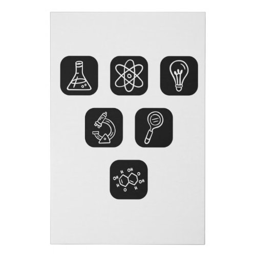 Science Elements Items Faux Canvas Print