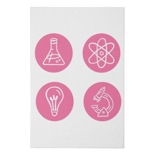 Science Elements Items Faux Canvas Print