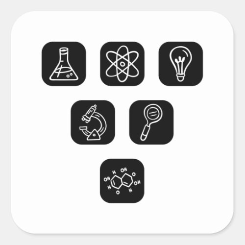 Science Elements Items Square Sticker