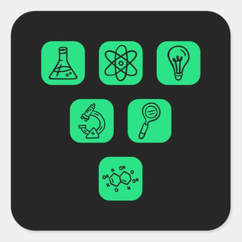 Science Elements Items Square Sticker