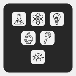 Science Elements Items Square Sticker