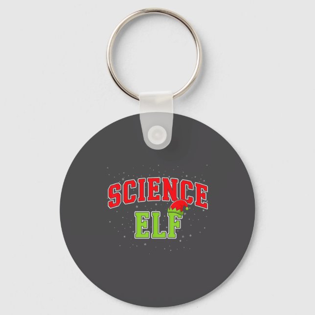 Science Elf Christmas Family Matching Group Xmas S Keychain (Front)