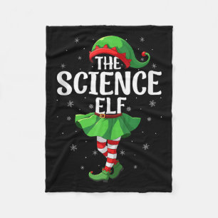 Science Elf Christmas Girls Women Elf Squad Xmas F Fleece Blanket