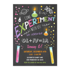 Science Experiment Birthday Invitation Girl