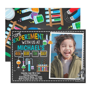 Science Experiment Birthday Party Invitation