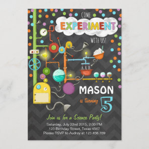 Science Experiment Birthday Party Invitation