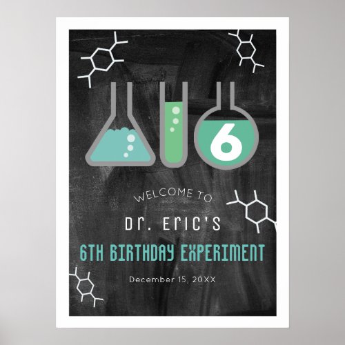 Science Experiment Chalkboard Gr Birthday Welcome Poster