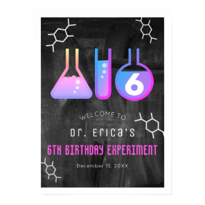 Science Experiment Chalkboard Pk Birthday Welcome Poster