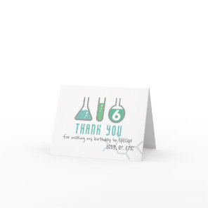 Science Experiment Green Boy Birthday Thank You Card