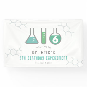 Science Experiment Green Boy Birthday Welcome Banner