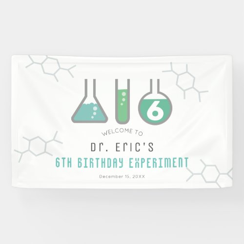 Science Experiment Green Boy Birthday Welcome Banner