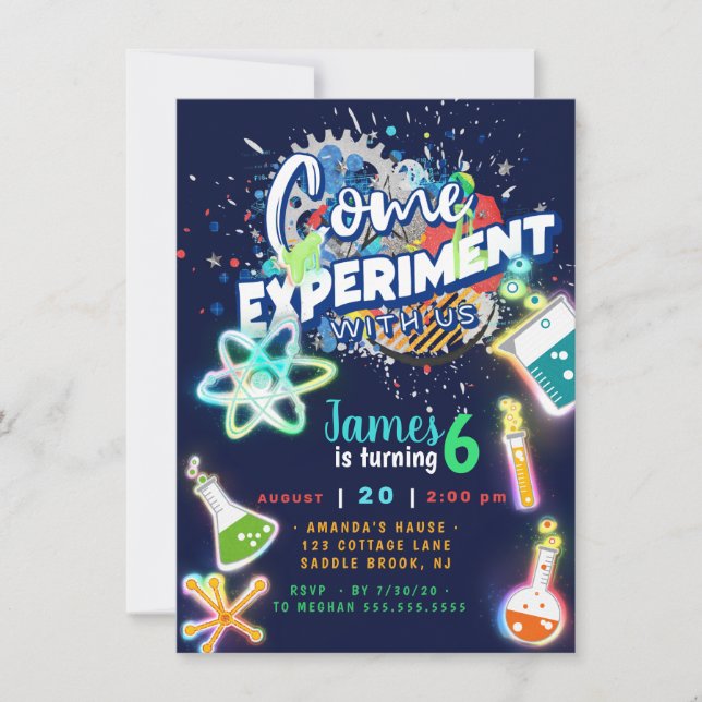 Science Experiment Invitation (Front)