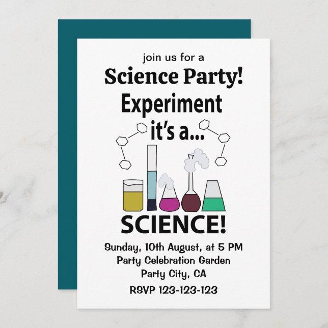 Science Experiment It's a Science Invitation (Front/Back)