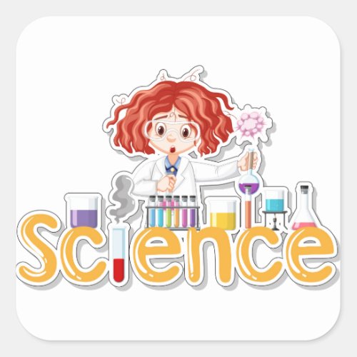 Science Experiment Square Sticker