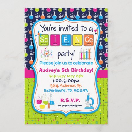 Science Experiment Themed Birthday Invitation