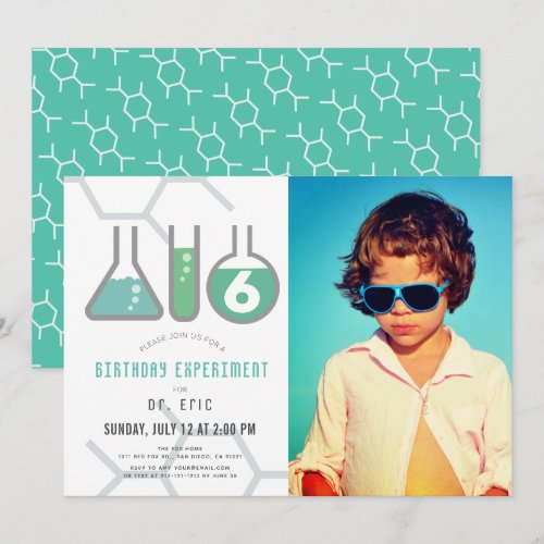 Science Experiment White Green Boy Photo Birthday