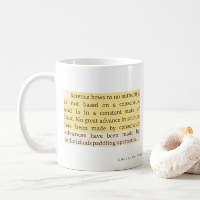 Science & Feynman Quotes by RoseWrites Mug (With Donut)