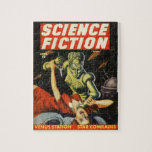 Science Fiction 1 Jigsaw Puzzle<br><div class="desc">Enjoy this awesome,  classic Pulp Fantasy/Science Fiction puzzle with images from the 1920s,  1930s,  1940s,  and 1950s!</div>