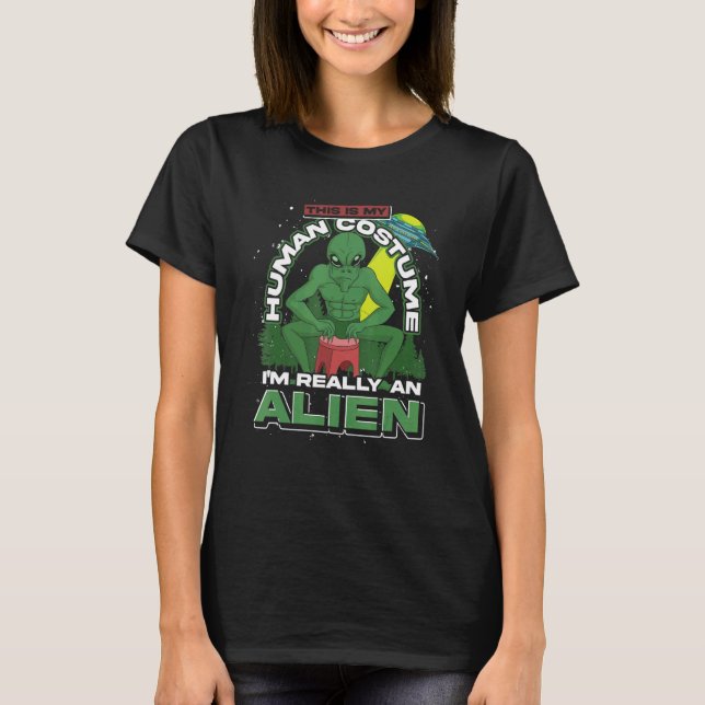 Science Fiction Alien Believer Costume Party Ufo   T-Shirt (Front)