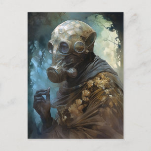 Science Fiction Alien Wearing Helmet Mask Postcard