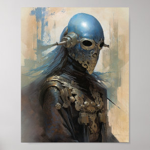 Science Fiction Alien Wearing Helmet Mask Poster