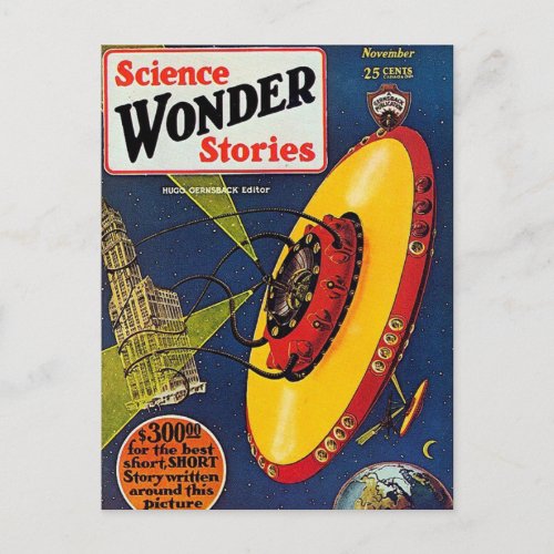 Science Fiction  art 1929 UFO Postcard