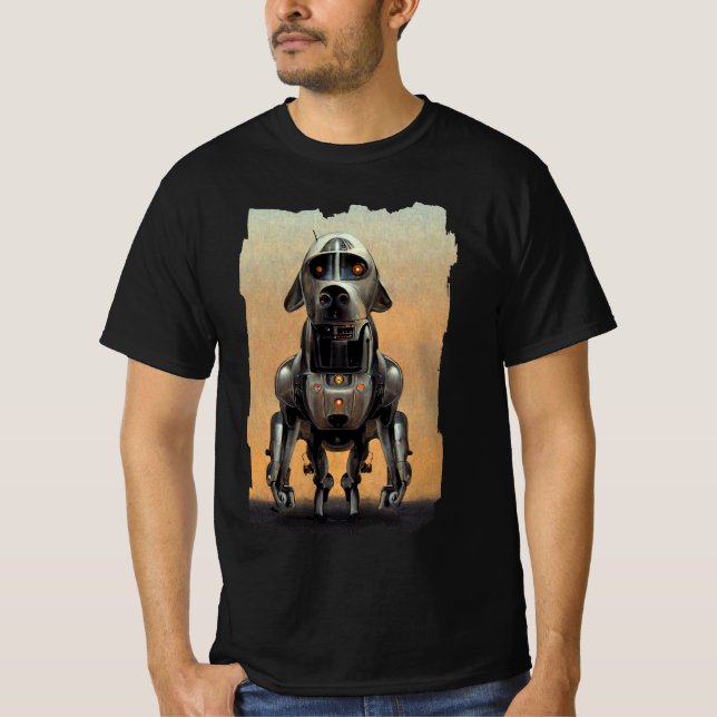 Science Fiction Art | Portrait of a Robot Dog T-Shirt (Front)