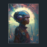 Science Fiction Black Woman Afrofuturism Postcard<br><div class="desc">Fantasy art products by The Lunarium.</div>