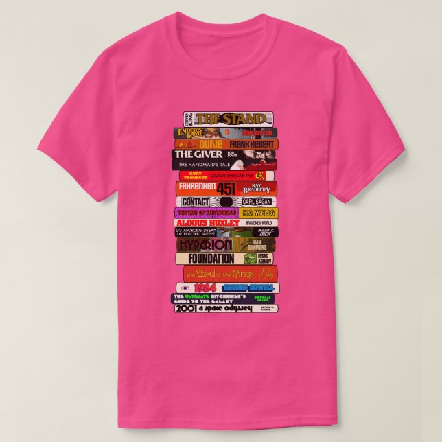 Science Fiction Books Stack T-Shirt (Design Front)