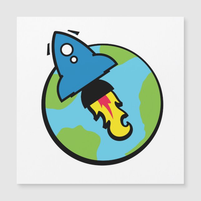 Science fiction cartoon Rocket And Planet (Front)