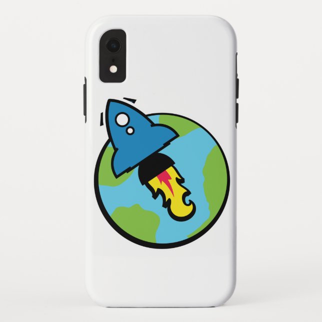 Science fiction cartoon Rocket And Planet Case-Mate iPhone Case (Back)