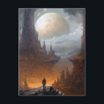 Science Fiction City Landscape Sci Fi Postcard<br><div class="desc">Fantasy,  Sci-fi & Horror art by The Lunarium.</div>