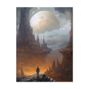 Science Fiction City Landscape Sci Fi Postcard