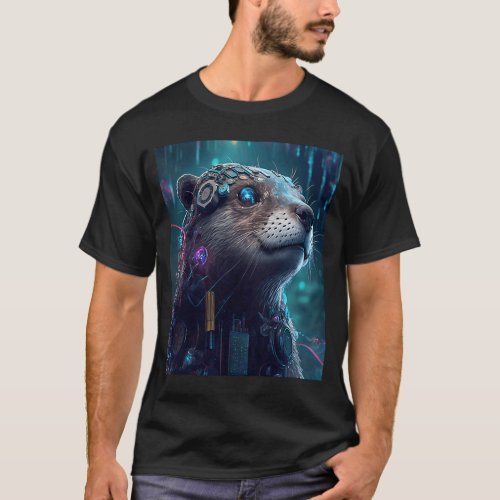 Science Fiction Evolved Animal Robot Otter  1 T_Shirt