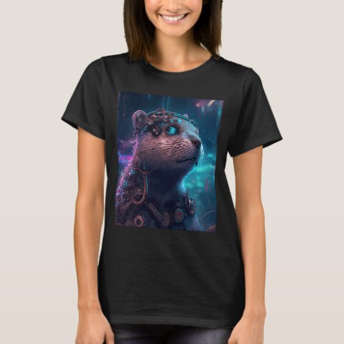 Science Fiction Evolved Animal Robot Otter T_Shirt