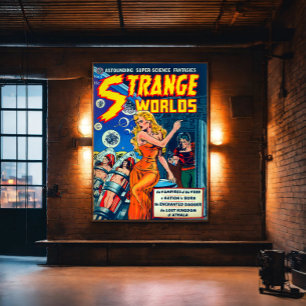 Science Fiction Fantasy Vintage Comics Framed Art