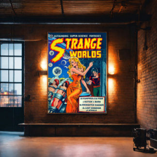 Science Fiction Fantasy Vintage Comics Framed Art