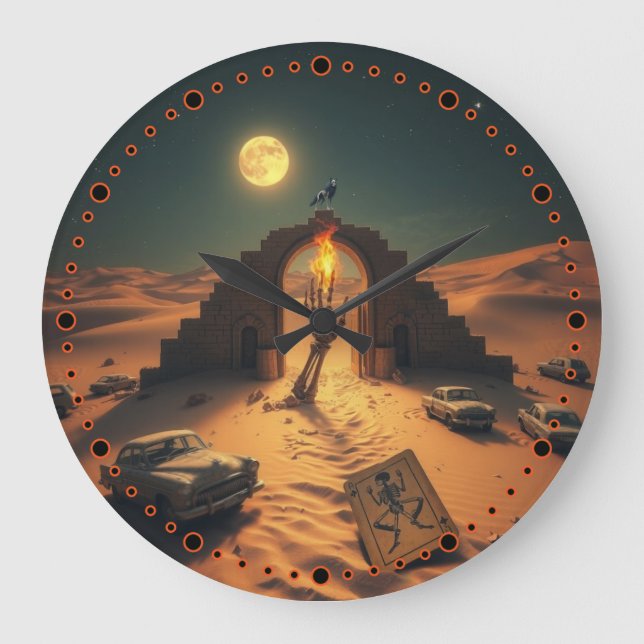 science fiction fantasy world surrealist desert large clock (Front)