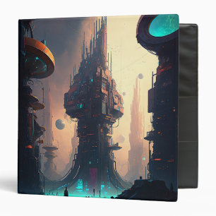 Science Fiction Futuristic City 3 Ring Binder