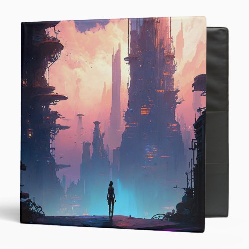 Science Fiction Futuristic City 3 Ring Binder