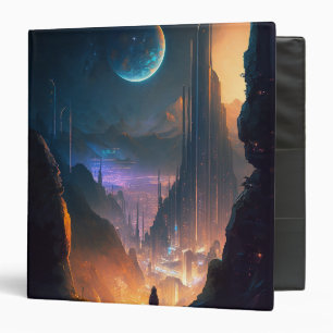 Science Fiction Futuristic City 3 Ring Binder