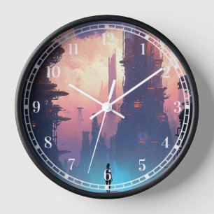 Science Fiction Futuristic City Clock