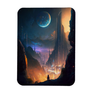 Science Fiction Futuristic City Magnet