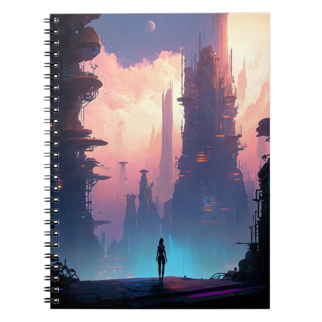 Science Fiction Futuristic City Notebook (Front)