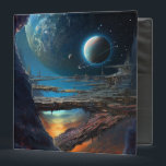 Science Fiction Futuristic Outer Space City 3 Ring Binder<br><div class="desc">Fantasy art products by The Lunarium.</div>